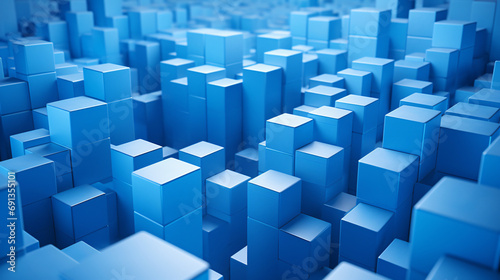 Block of blue cubes