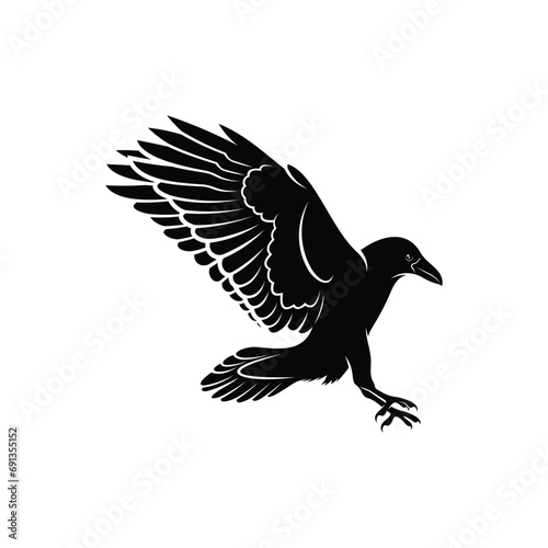 Raven bird silhouette vector ilustration design isolated