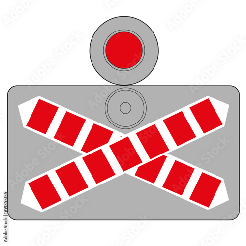 Signal de danger pour voies ferrées