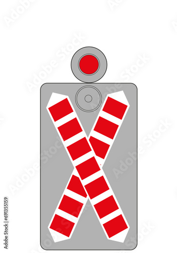 Signal de danger pour voies ferrées