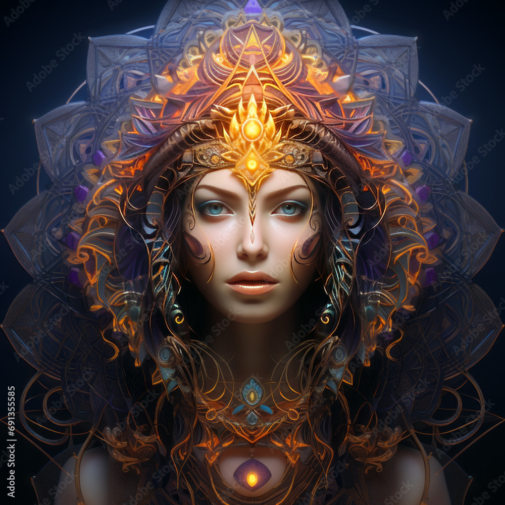 design portrait of a shaman woman design portrait of a shaman woman