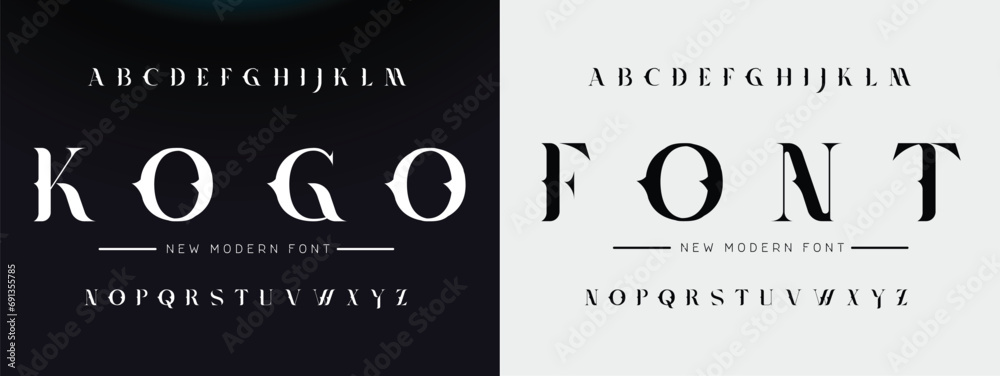 Sleek Lettering Lettering Fashion Designs. Modern elegant alphabet letters font and ...