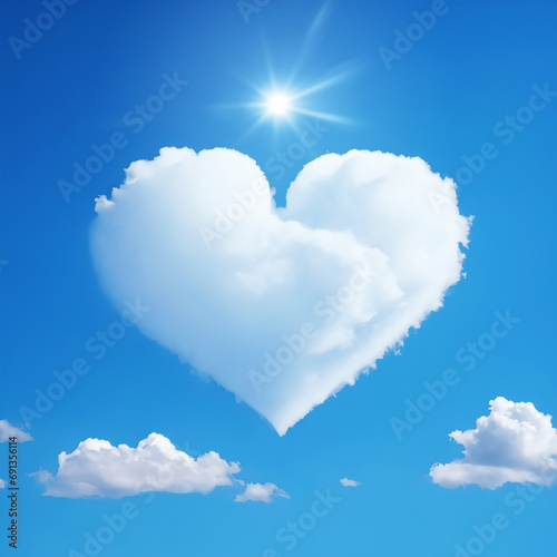 heart cloud shape blue sky symbol