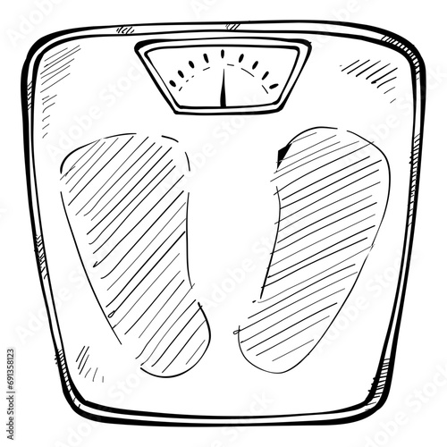 body scales handdrawn illustration