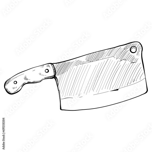 butcher knife handdrawn illustration