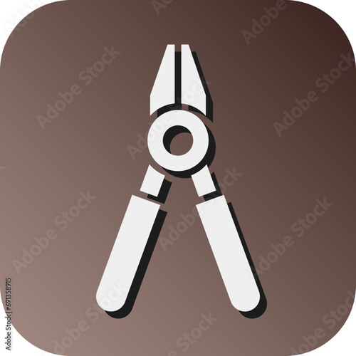 Wire Cutters Vector Glyph Gradient Background Icon Design