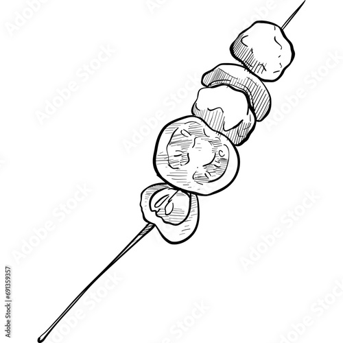 satay handdrawn illustration