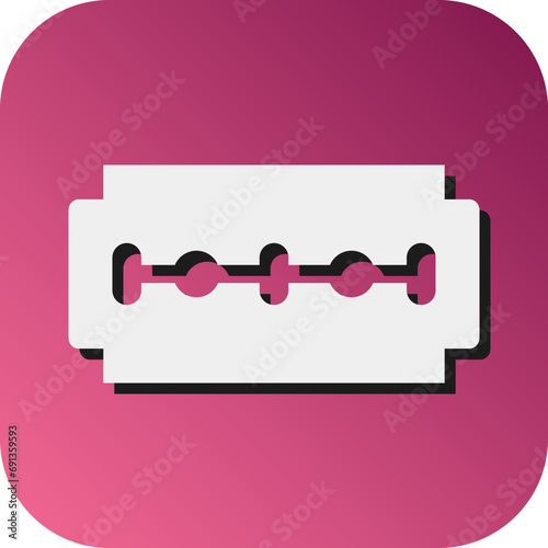 Shaving Blade Vector Glyph Gradient Background Icon Design