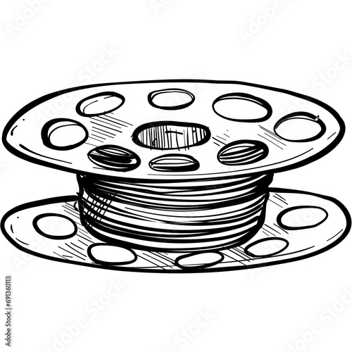 sewing thread handdrawn illustration