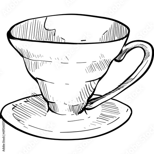 coffee dripper handdrawn illustration