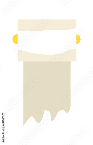 Cartoon bathroom equipment, toilet paper on white background. Necessary toilet accessory. Vector cartoon illustration in flat design