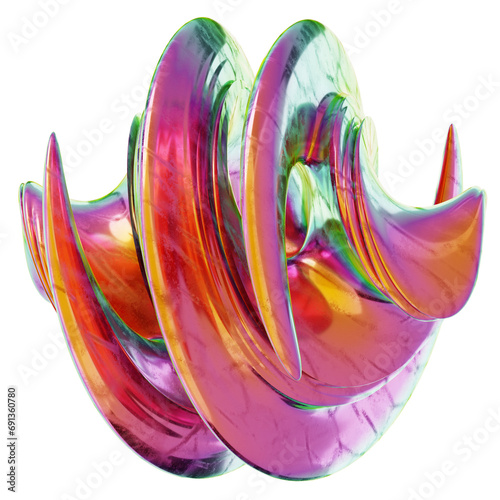 3D illustration of spiral shape photo