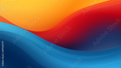 Yellow blue and red color wave background. Cover header wallpaper design