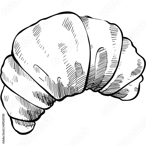 croissant handdrawn illustration