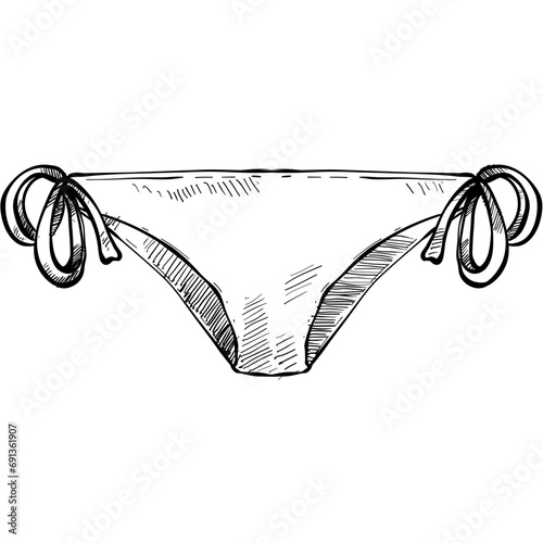 women beachwear handdrawn illustration