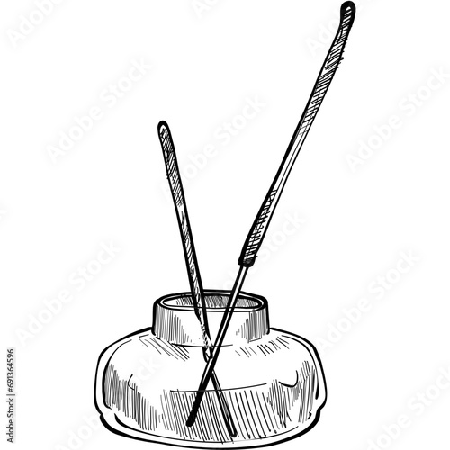 spa candle handdrawn illustration