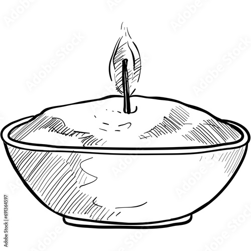 spa candle handdrawn illustration