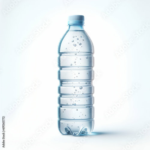 Disposable plastic bottle of water isolated on white background 