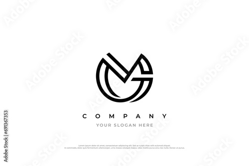 Initial Letter MG Logo or GM Logo Design