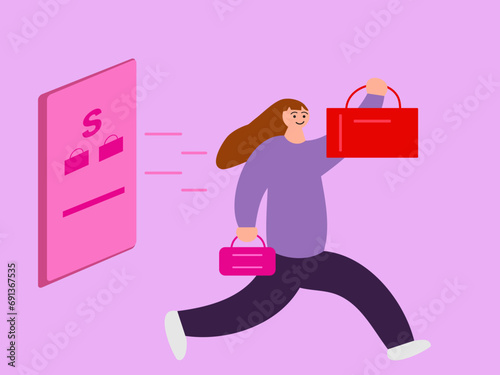 buy online vector illustration flat design