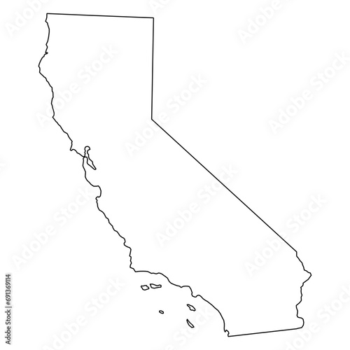 California map shape, united states of america. Flat concept icon symbol vector illustration photo