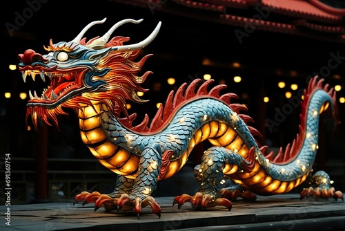 chinese dragon crazy bot statue