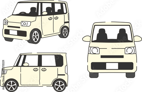 軽自動車のイラストセット