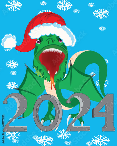 Approaching 2024 new years of the dragon colorful background
