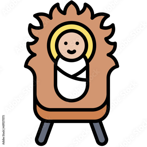 Baby icon, Christmas related vector illustration