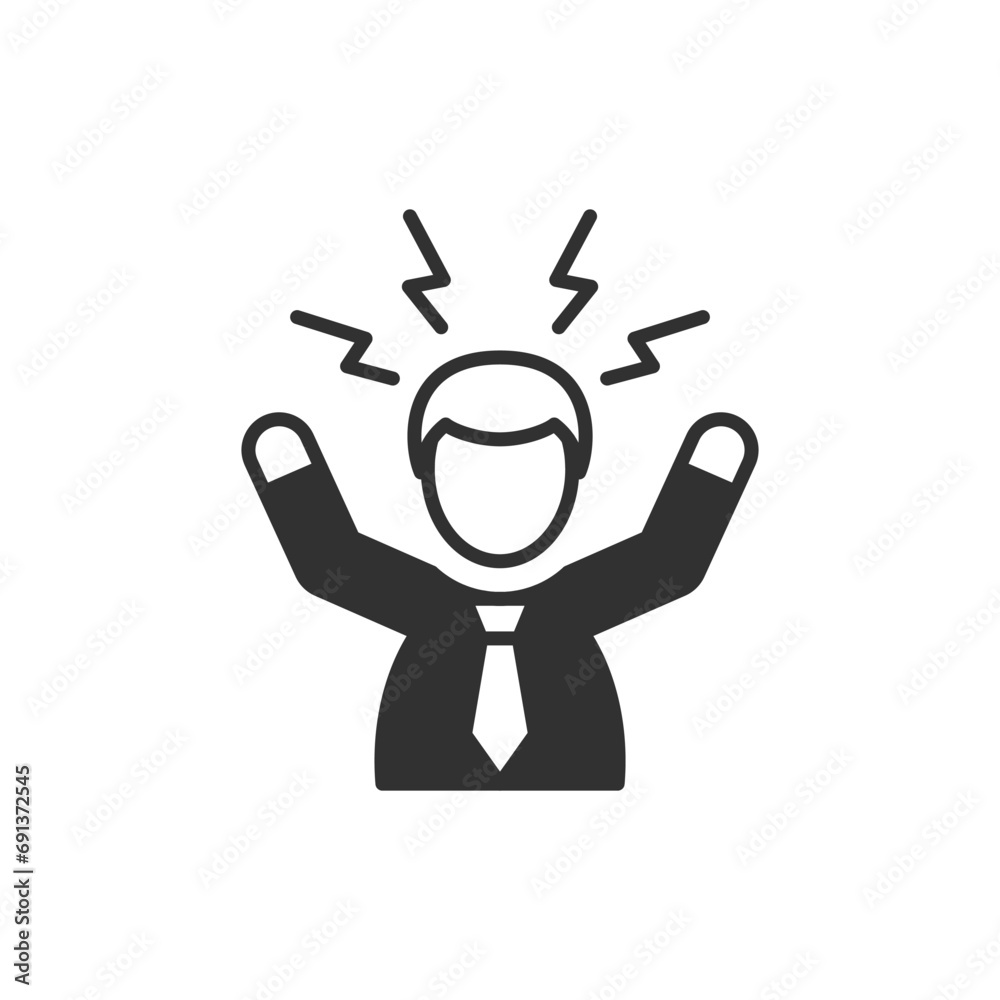 The person in the tie is very angry. Angry boss icon The person in the tie is very angry. Angry boss icon