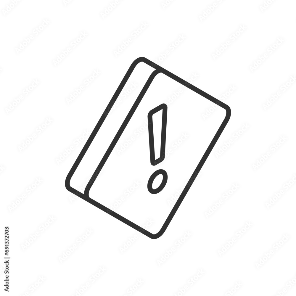 Rhombus sign with exclamation mark, linear icon. Line with editable stroke. Isometric Rhombus sign with exclamation mark, linear icon. Line with editable stroke. Isometric