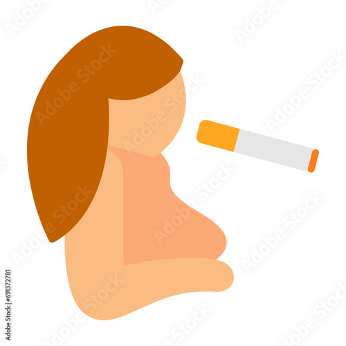 Girl Smoking Icon