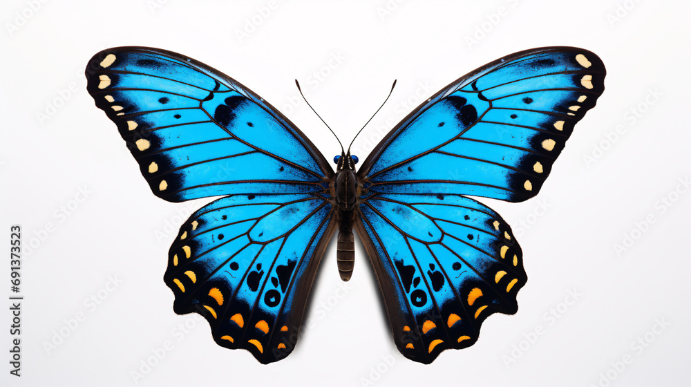 Colorful butterfly isolated on white. Generative ai