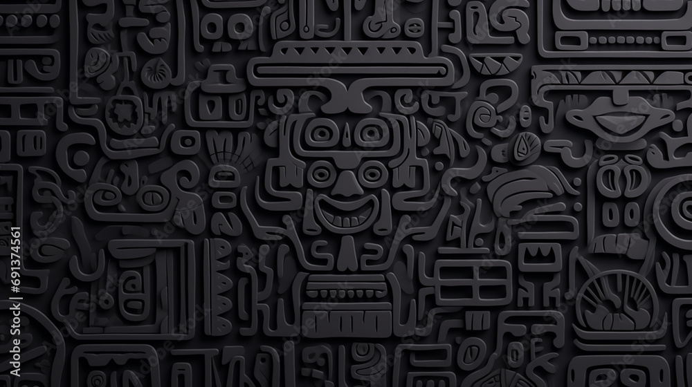 pattern on a black background. Ethnic, tribal ornaments of East, Asia, India, Mexico, Aztecs, Peru for brochure, booklet, flyer, website. pattern on a black background. Ethnic, tribal ornaments of East, Asia, India, Mexico, Aztecs, Peru for brochure, booklet, flyer, website.