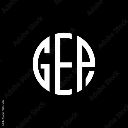 GEP letter calligraphic Minimal monogram emblem style vector logo