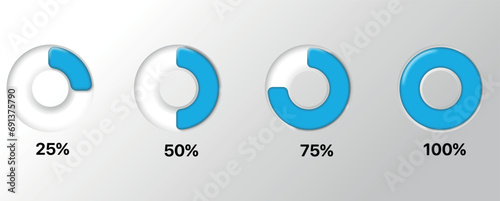 Metallic pie chart with different color elements. Pie chart has 10 customizable elements. 3d infographics pie chart