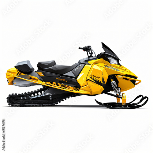 Ski-doo Isolated on White Background.