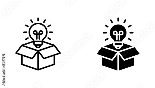 Think out of the box, creative line icon, vector illustration on white background