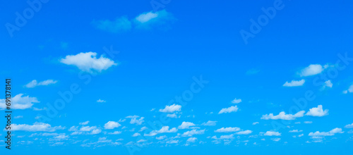 clouds in the blue sky. white fluffy clouds with blue sky photo