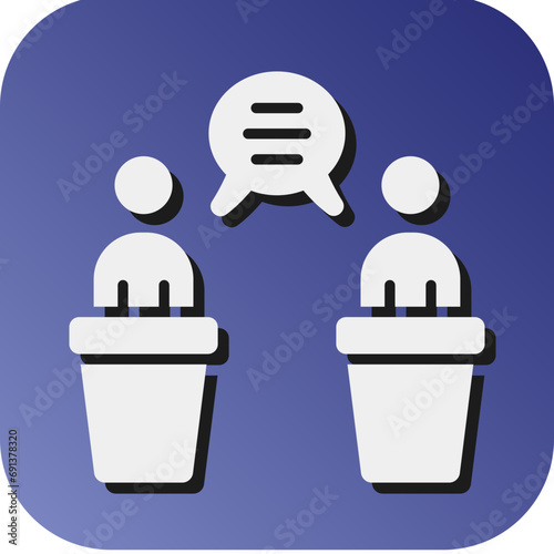 Debate Vector Glyph Gradient Background Icon Design