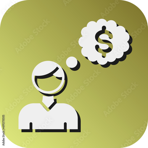 Dreaming Vector Glyph Gradient Background Icon Design