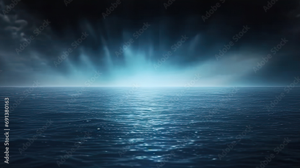 A dark blue background with light shining through the water. Perfect for underwater-themed designs, maritime or aquatic promotions, or peaceful and calming visual content. Ideal for web banners, poste