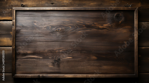 Texture of dark old wood. Charred and burnt old Board with knots. Wide burned board texture close-up, panoramic banner.