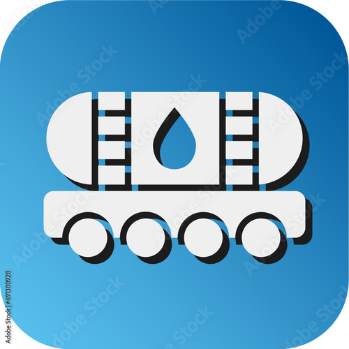 Oil Tank Vector Glyph Gradient Background Icon Design