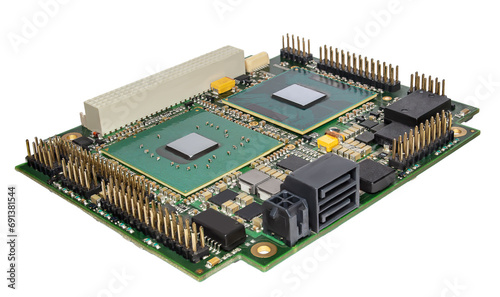 Obraz na plátně PCI-104 embedded CPU board isolated on white background