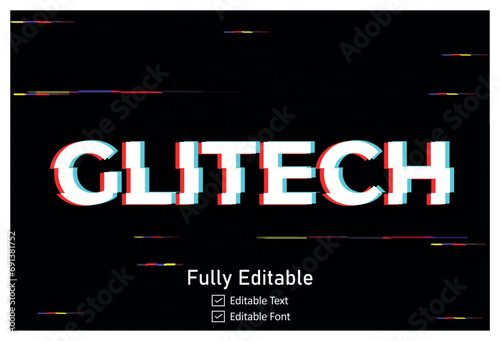 Futuristic Glitch text effect for video game text for editable cyberpunk  text effect