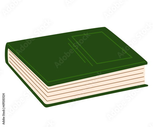 Book for reading. Literature, dictionaries, encyclopedias, planners with bookmarks. Textbook for education. Colored flat vector illustration isolated on white background