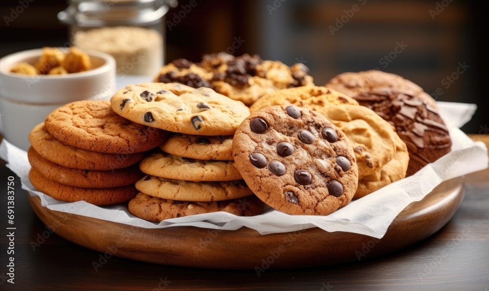 A Delicious Assortment of Cookies and Chocolate Chips