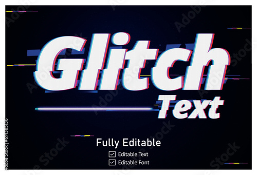 Futuristic Glitch text effect for video game text for editable cyberpunk  text effect