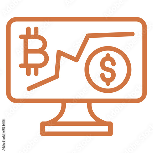 Cryptocurrency Investment Icon Style